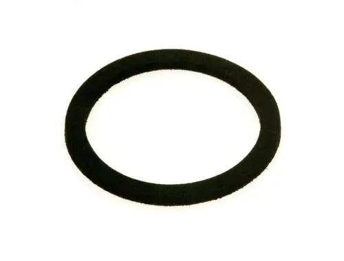 Schwarze Dichtung im Ringformat, möglicherweise für ein Gebläse, mit glatter Oberfläche, passend zu Geräten von Bosch.